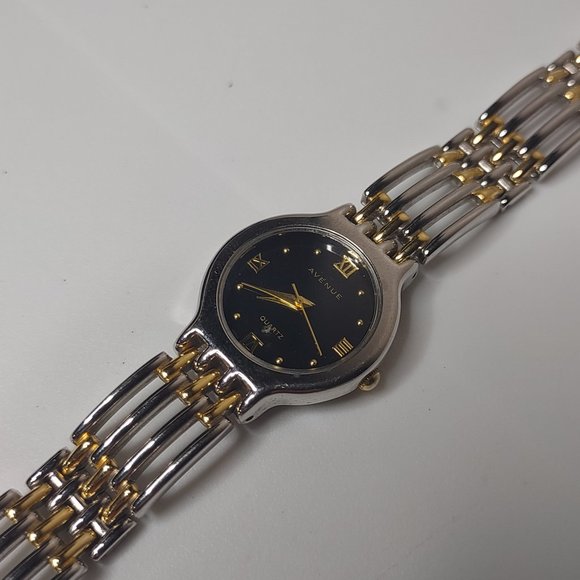 Silver Tone And Black Avenue Metal Watch - Picture 1 of 13
